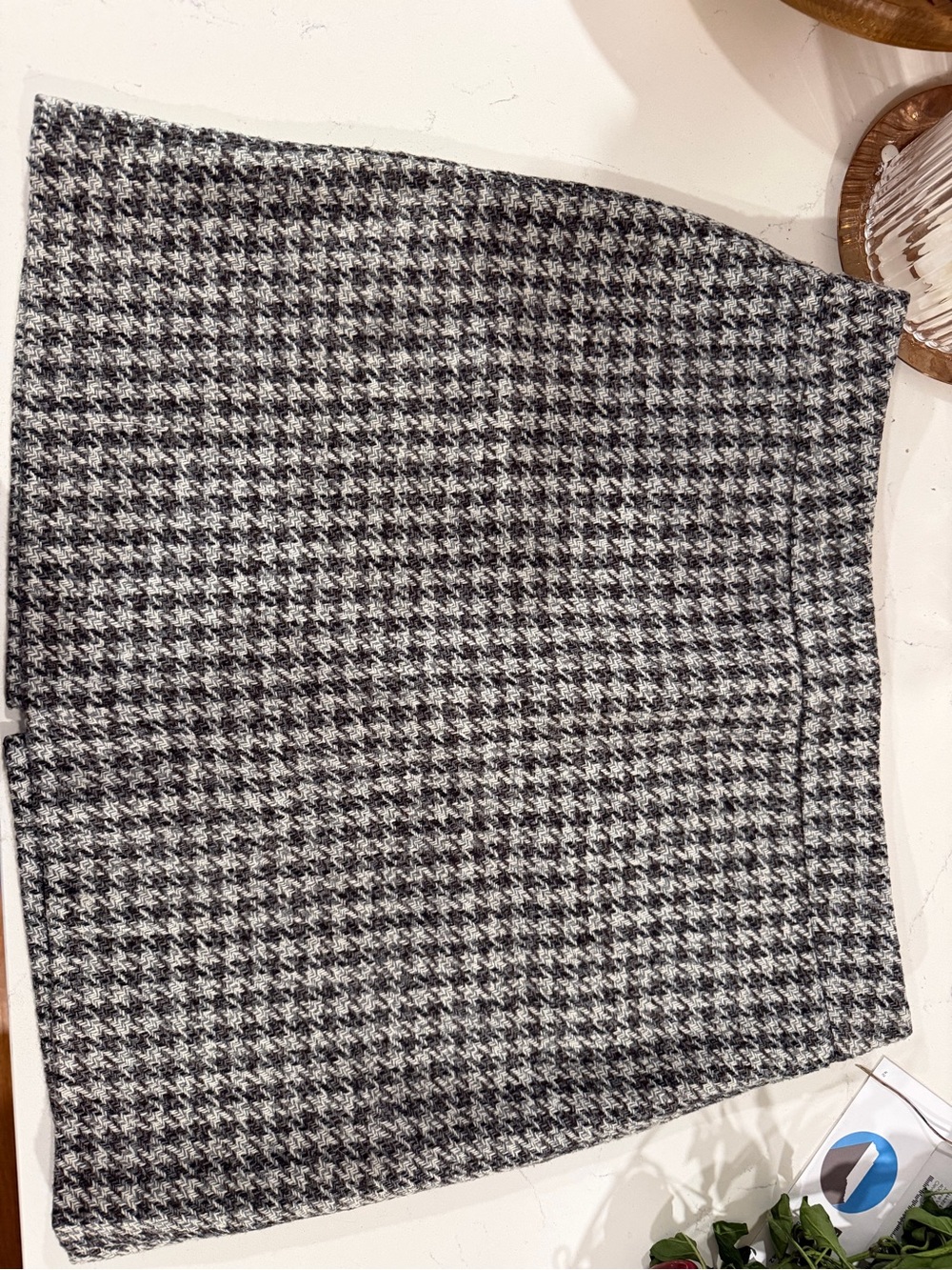 Madison Black and White Houndstooth Mini Skirt